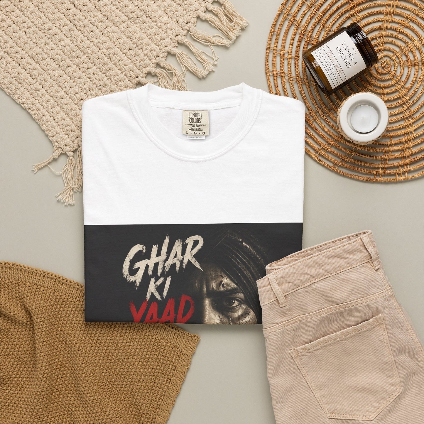 Ghar Ki Yaad Nahi Aayi Jassi Tee — Garment-Dyed Vintage Portrait T-Shirt