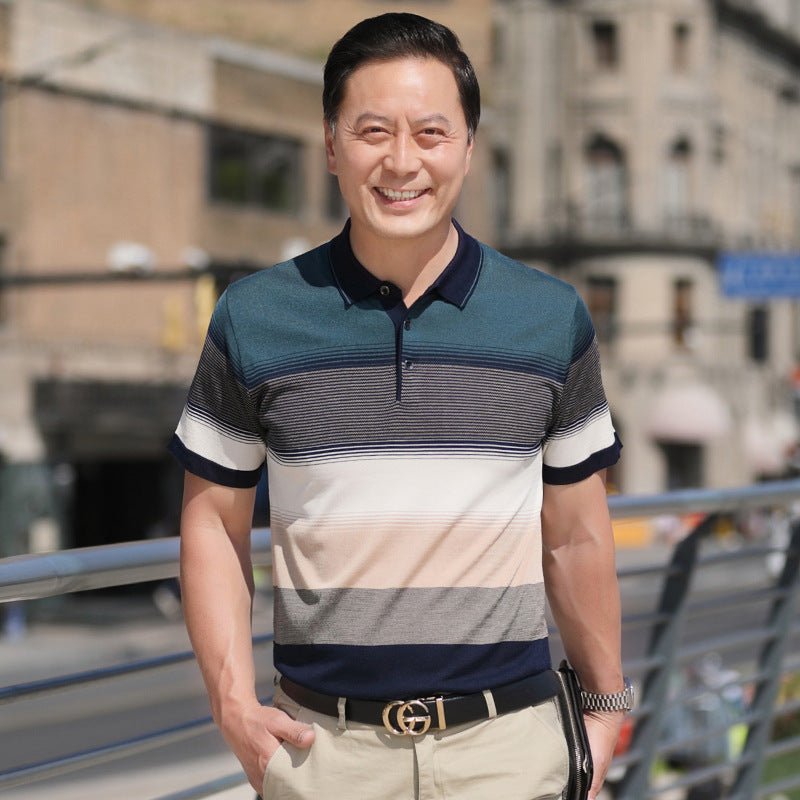 Men's Short Sleeved T Shirts For Middle Aged And Elderly People