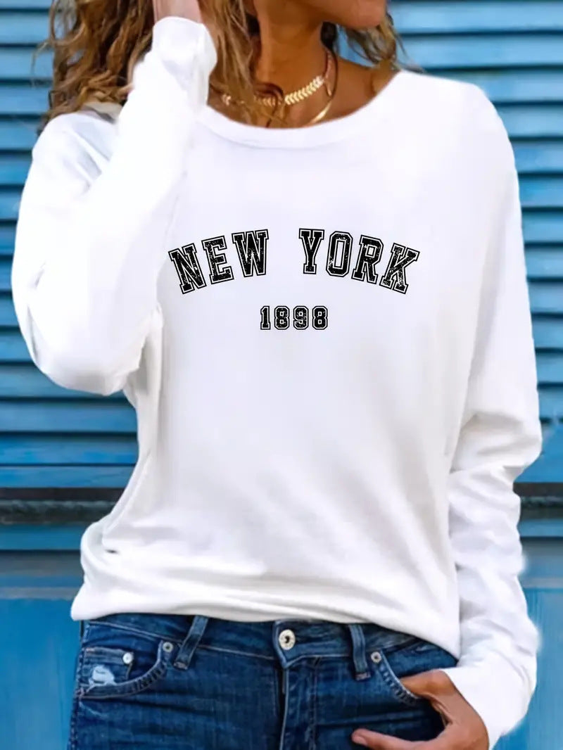 NEW Colors Sweatshirts Velvet Winter Women's NEW YORK