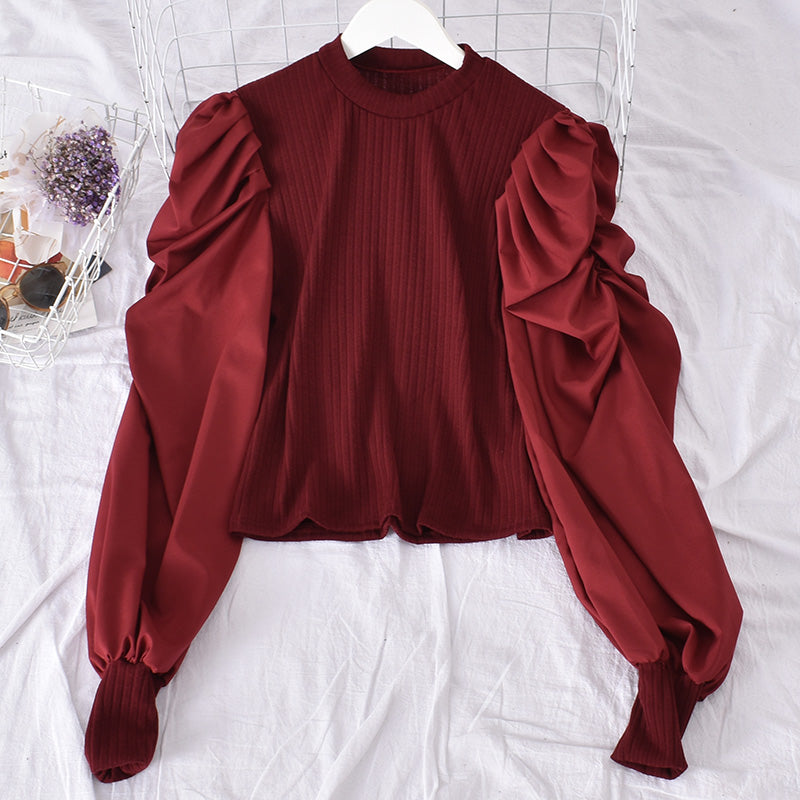 Bubble Shirt Sleeve Stitching Fake Two Shirts
