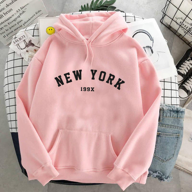 NEW Colors Sweatshirts Velvet Winter Women's NEW YORK