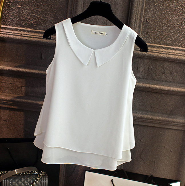 Woman Sleeveless Top Plus Size Korean Office Lady Shirt