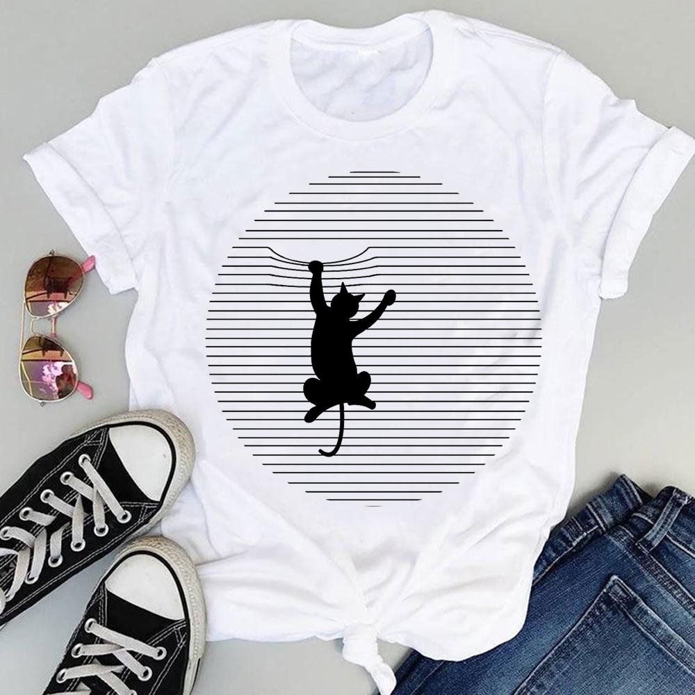 Women's Tops Girlfriends Girls Cat Print T-shirts