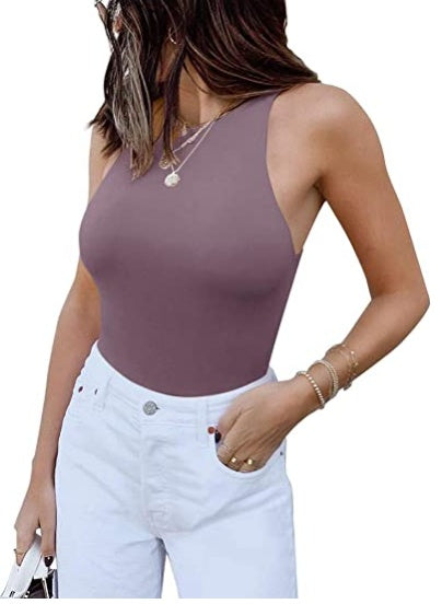 ReoRia Womens Sleeveless Halter Bodysuit