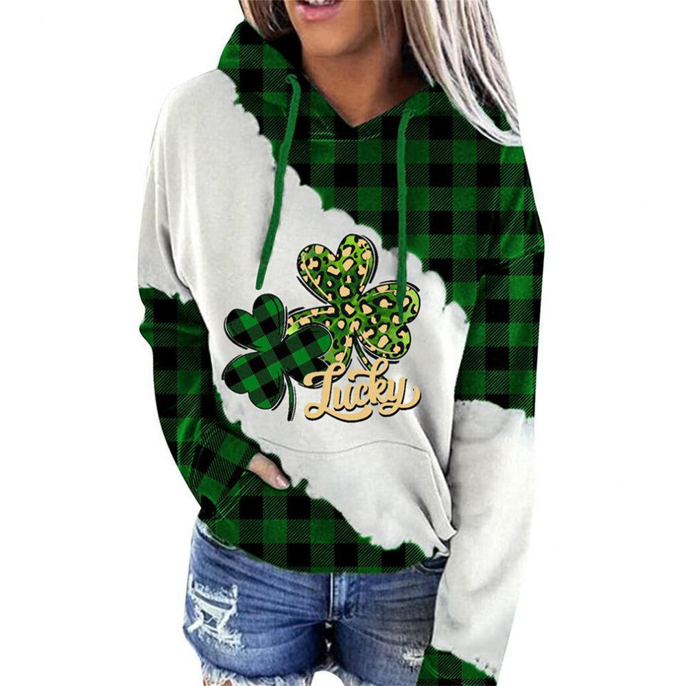 Women Sweatshirts Lucky Grass Print Streetwear Sweatshirts 