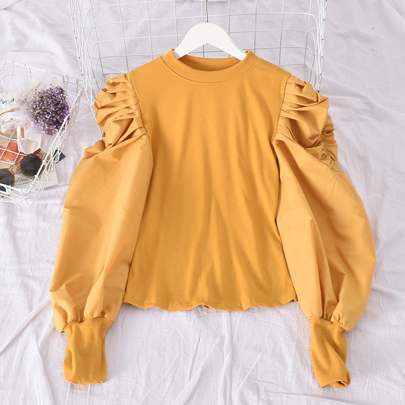 Bubble Shirt Sleeve Stitching Fake Two Shirts