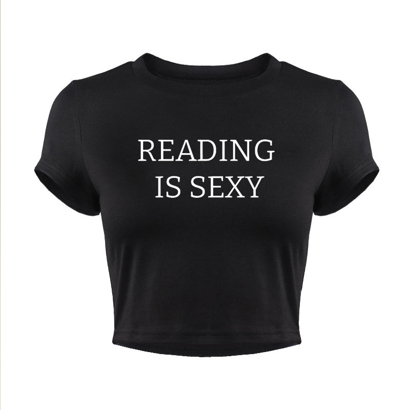 College Student Fashion Crop T-shirt Woman