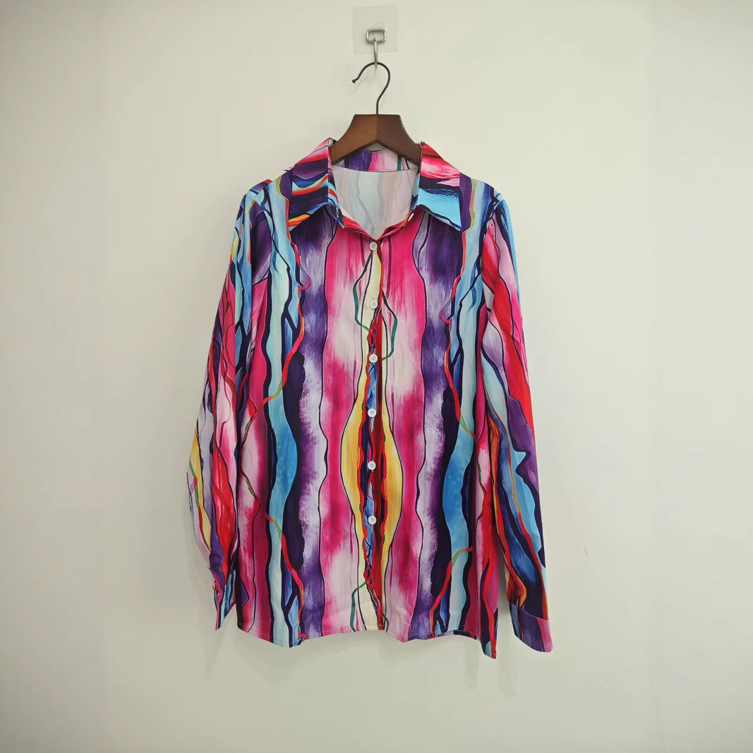 Womens 3D Printed Shirts With Floral Patterns