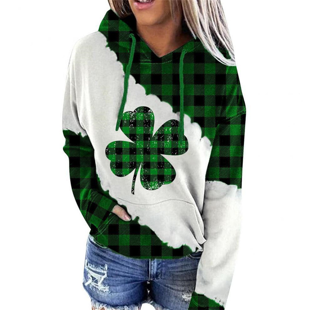 Women Sweatshirts Lucky Grass Print Streetwear Sweatshirts 