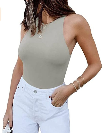 ReoRia Womens Sleeveless Halter Bodysuit