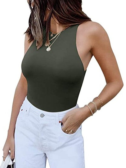 ReoRia Womens Sleeveless Halter Bodysuit