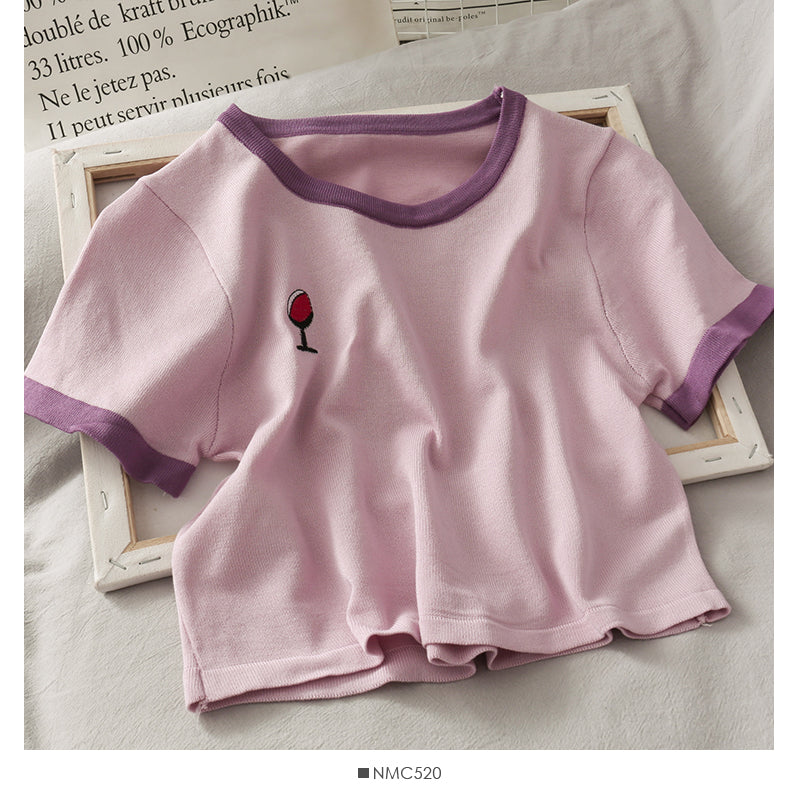 Women's Round Neck Tops Short-sleeved T-shirts