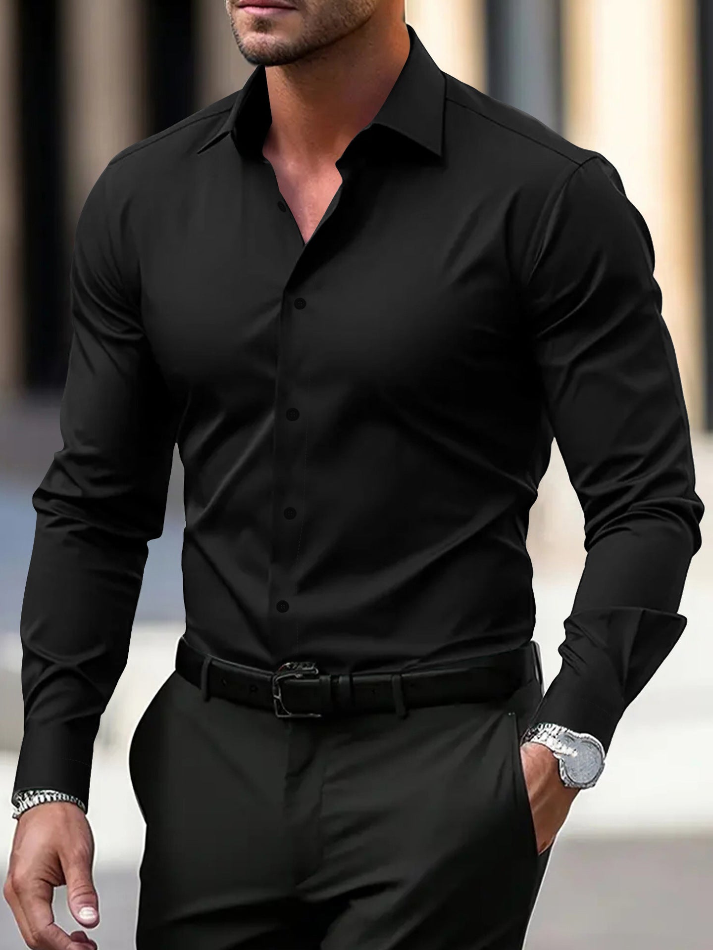 Men's Shirt Business Button Down Shirt