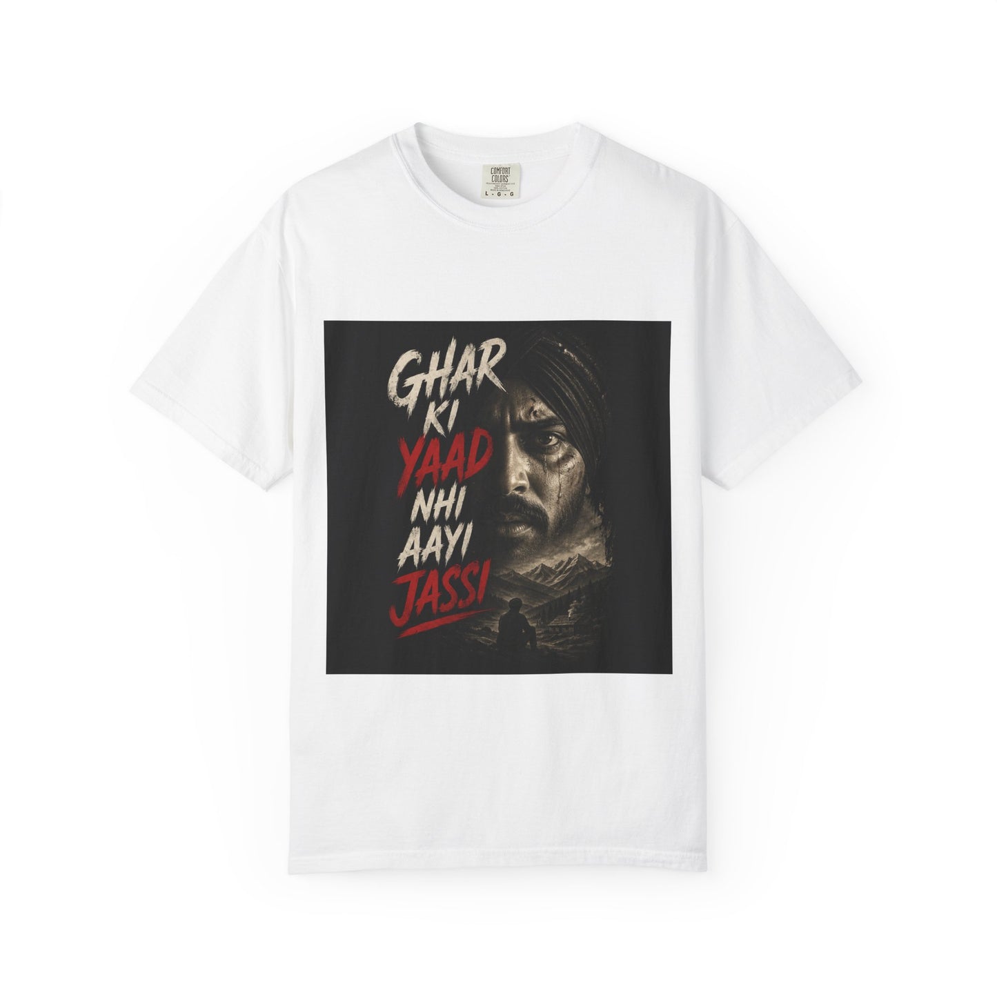 Ghar Ki Yaad Nahi Aayi Jassi Tee — Garment-Dyed Vintage Portrait T-Shirt