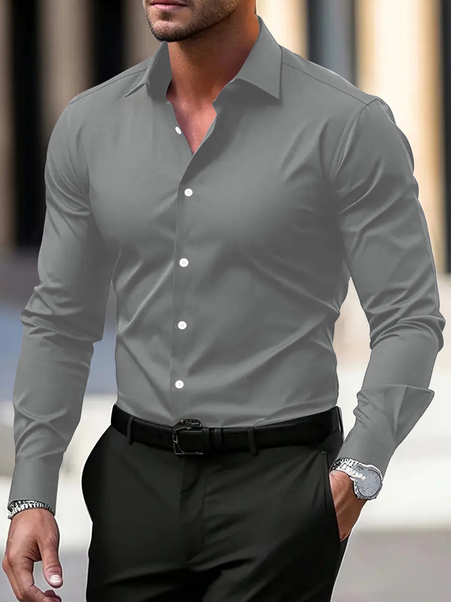 Men's Shirt Business Button Down Shirt