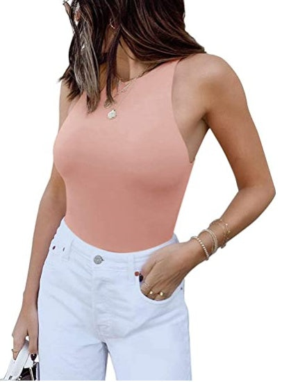 ReoRia Womens Sleeveless Halter Bodysuit