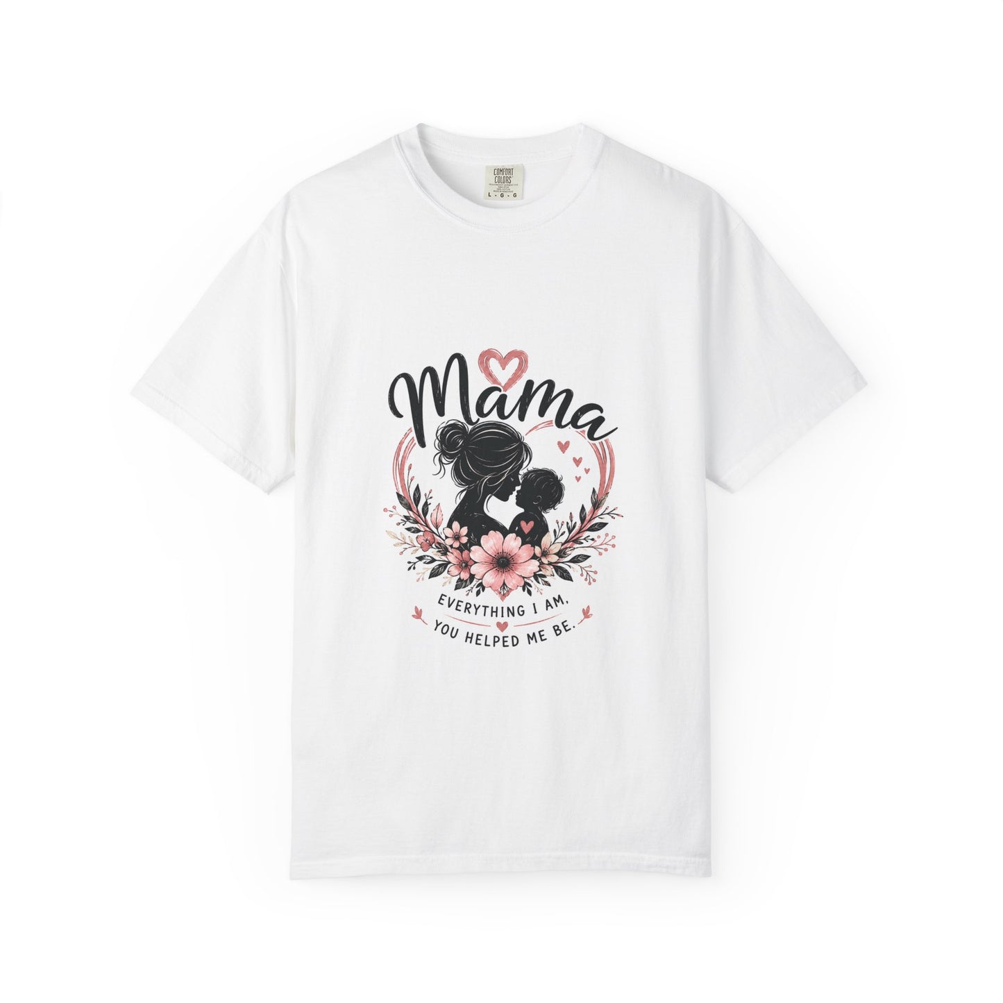 Mother & Child Silhouette Tee — Vintage Garment-Dyed Love & Gratitude T-Shirt I Mother's Day Tee