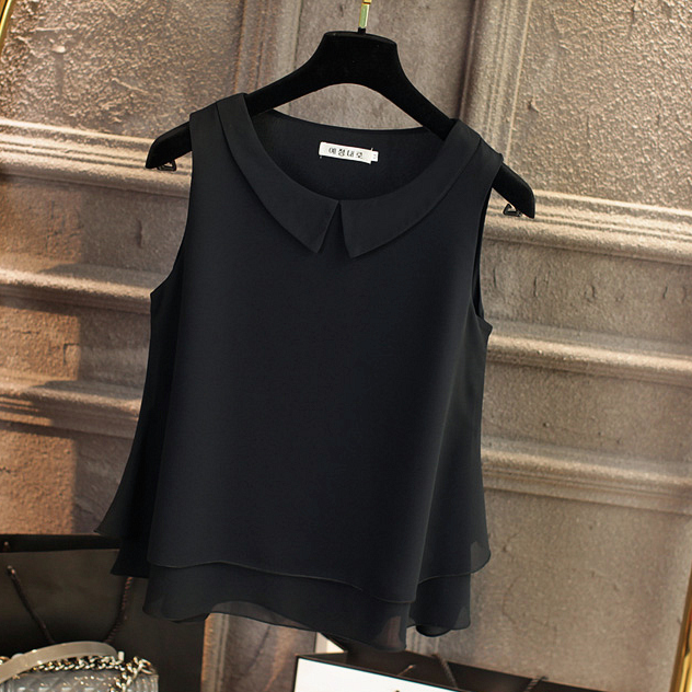 Woman Sleeveless Top Plus Size Korean Office Lady Shirt