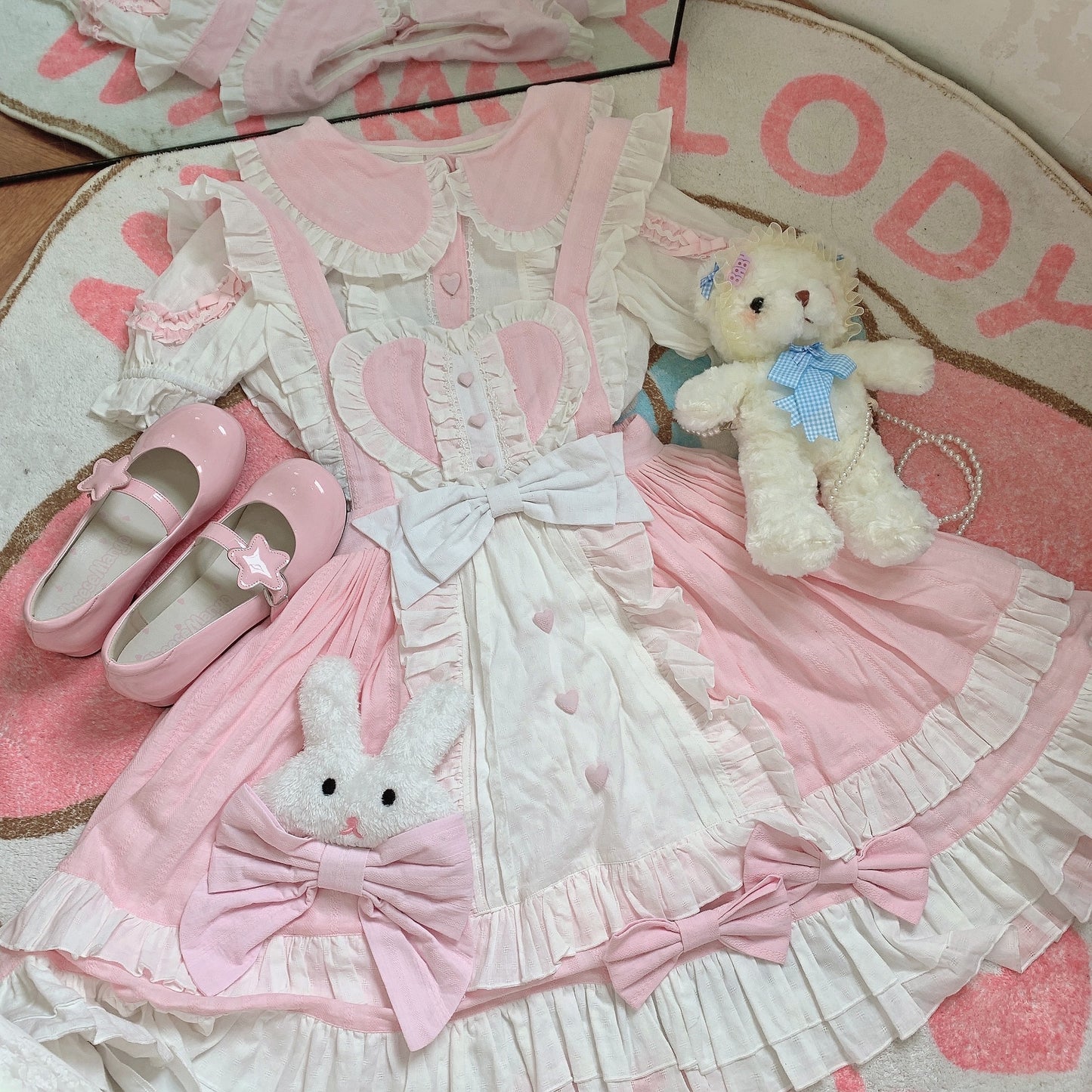 Cute Suspender Skirt Outfit Lolita Dresses Women