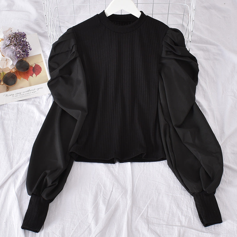 Bubble Shirt Sleeve Stitching Fake Two Shirts