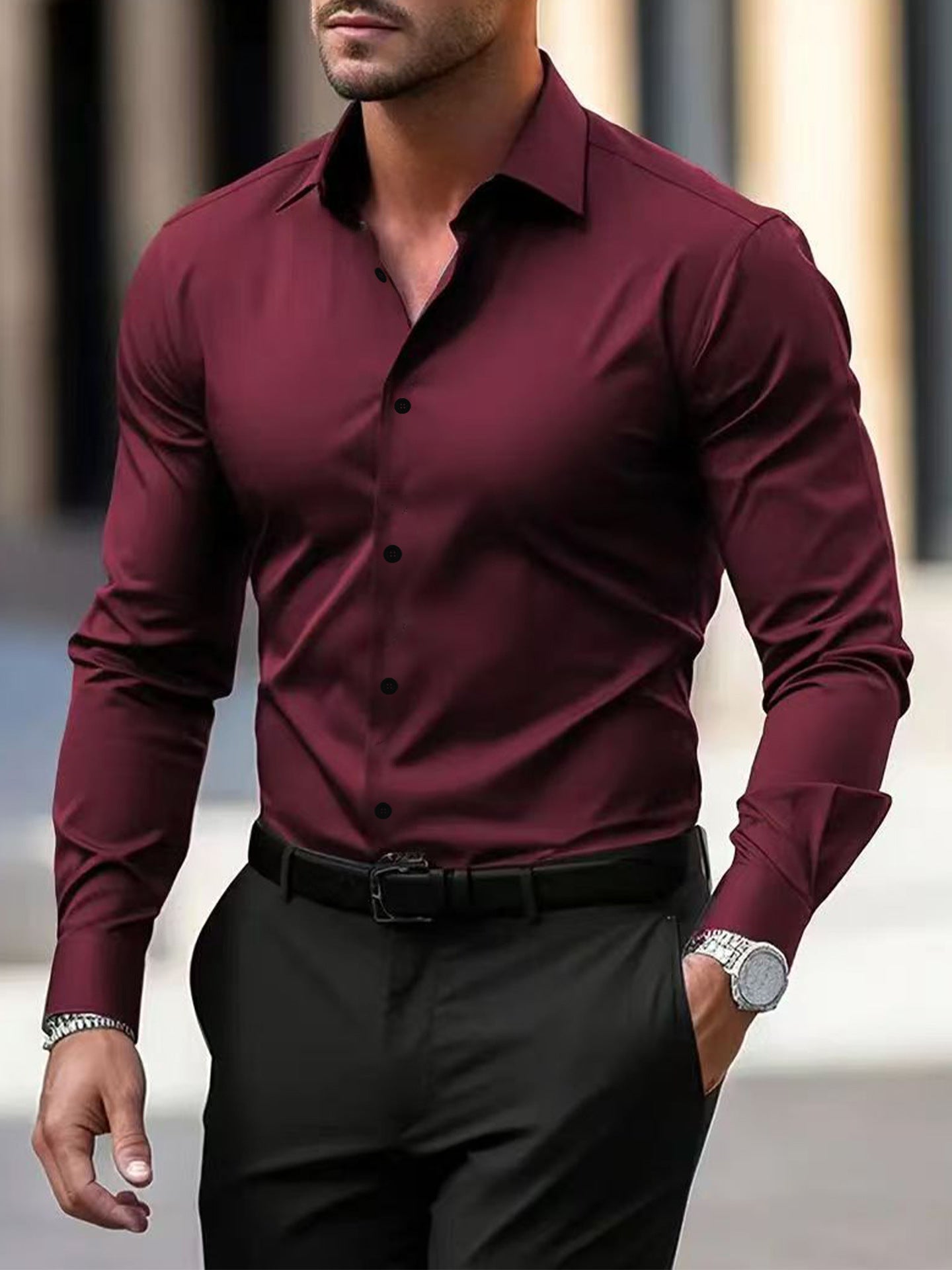 Men's Shirt Business Button Down Shirt