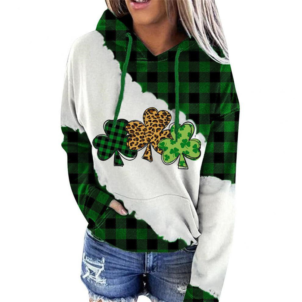 Women Sweatshirts Lucky Grass Print Streetwear Sweatshirts 