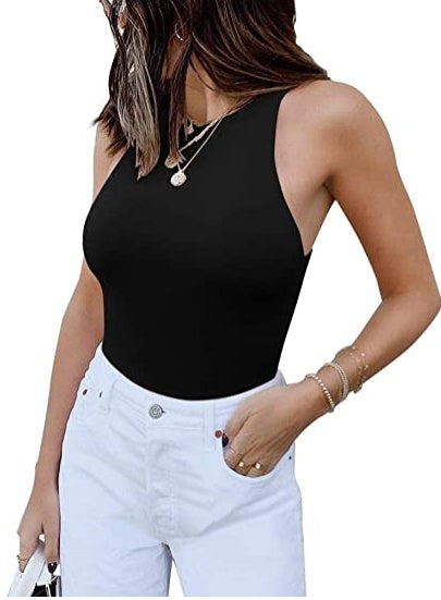 ReoRia Womens Sleeveless Halter Bodysuit