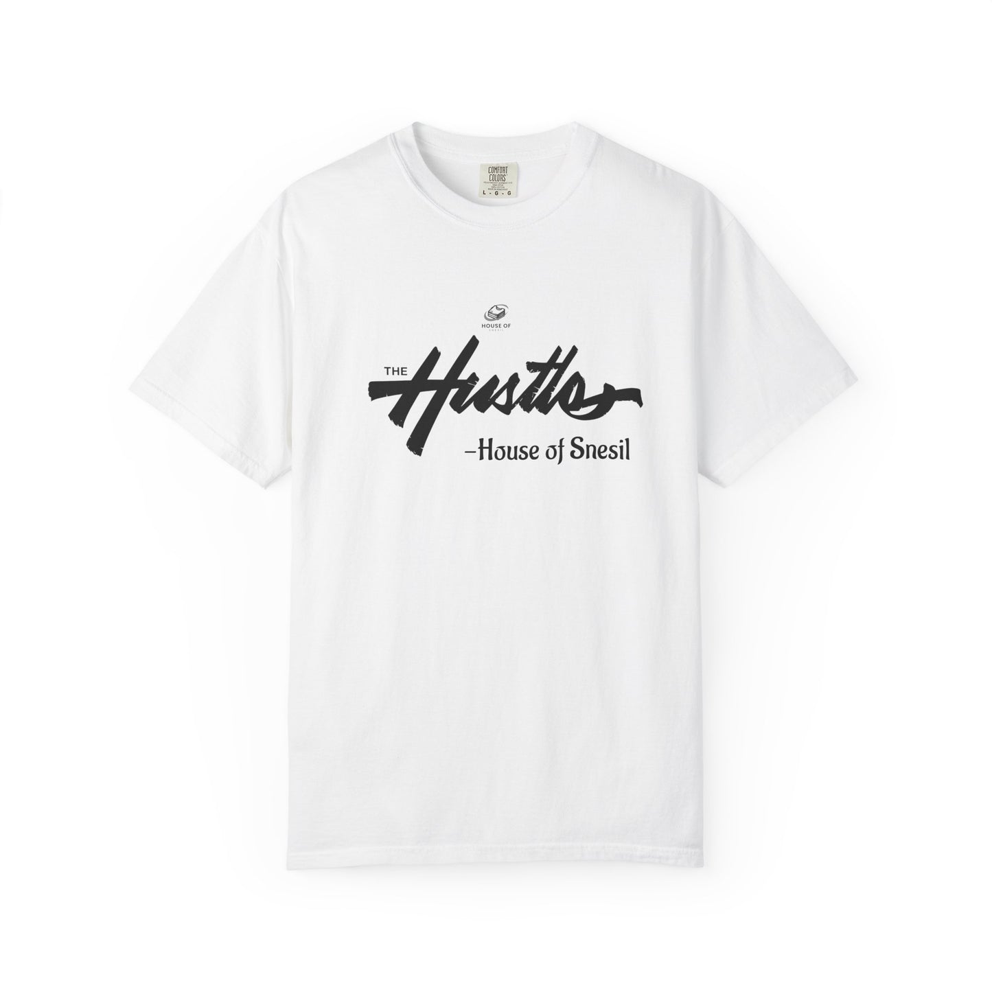 Garment-Dyed Script Chest Tee — 'Personal Motto' Relaxed Cotton T-Shirt