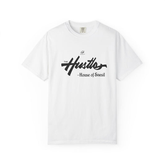 Garment-Dyed Script Chest Tee — 'Personal Motto' Relaxed Cotton T-Shirt