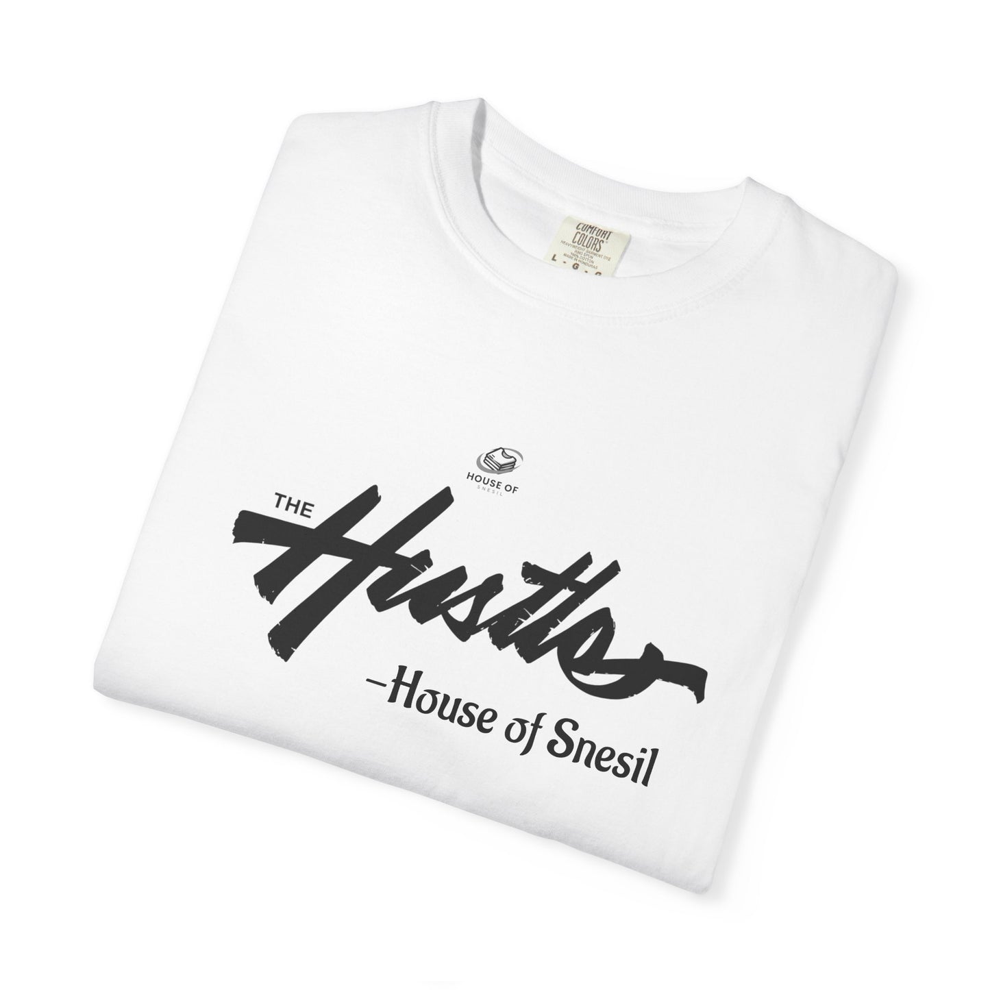 Garment-Dyed Script Chest Tee — 'Personal Motto' Relaxed Cotton T-Shirt
