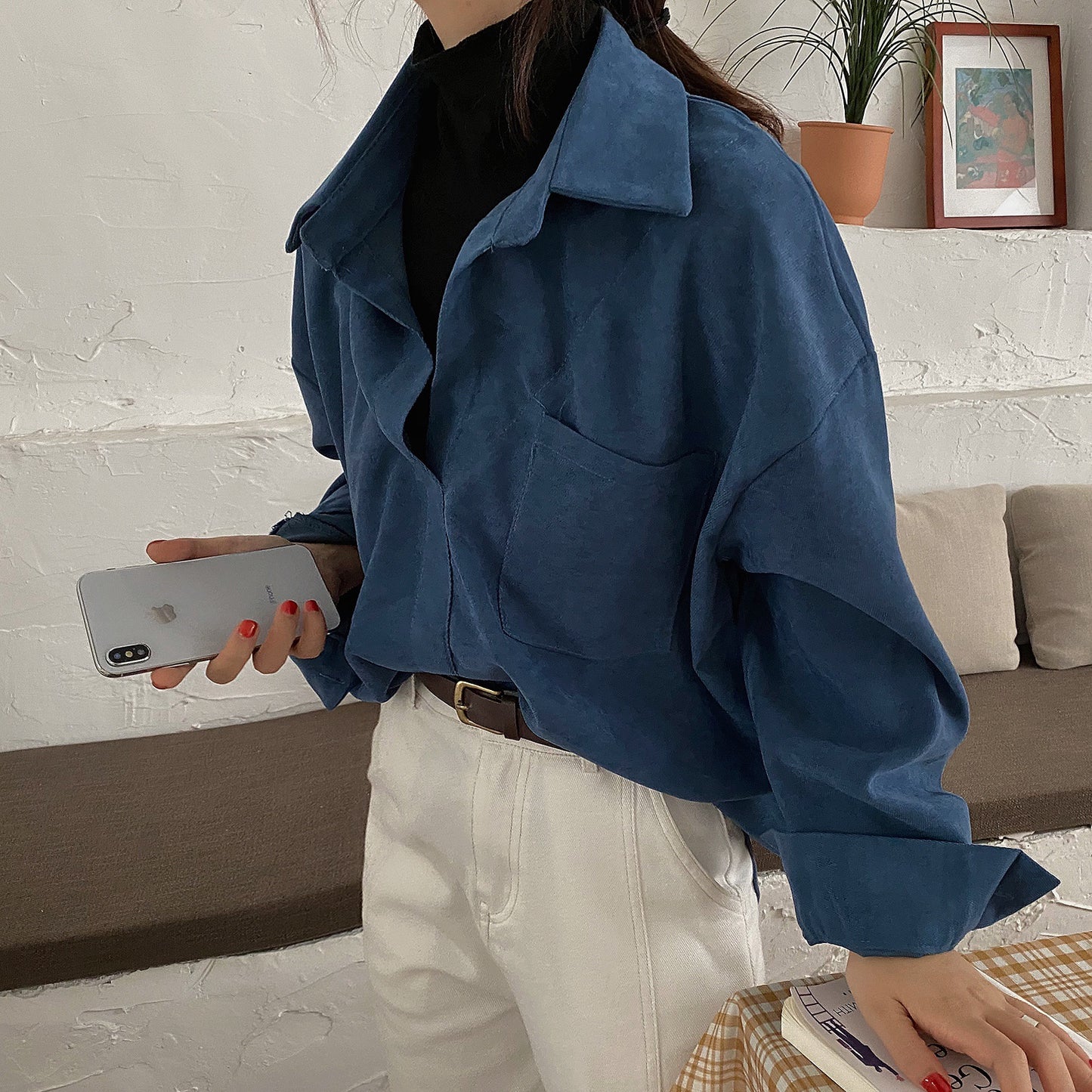 Design Sense Niche Shirts Retro Hong Kong Flavor Fake Two-piece Tops