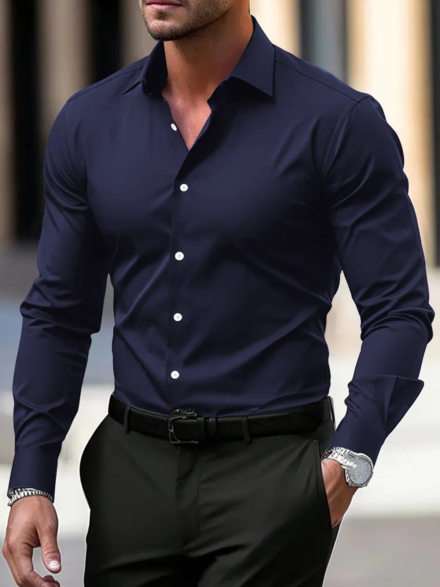 Men's Shirt Business Button Down Shirt