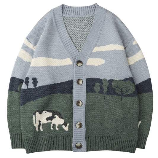 Oversize Streetwear Loose Cardigan Pullover Men Women Hip