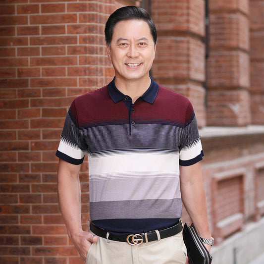 Men's Short Sleeved T Shirts For Middle Aged And Elderly People