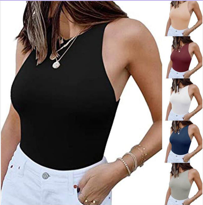 ReoRia Womens Sleeveless Halter Bodysuit